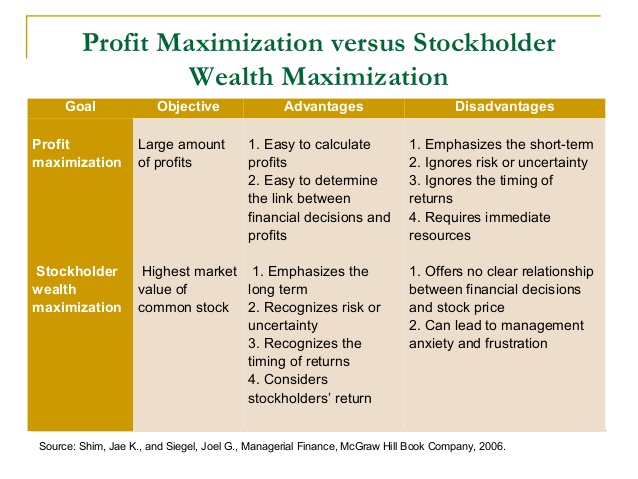 disadvantage of profit maximization